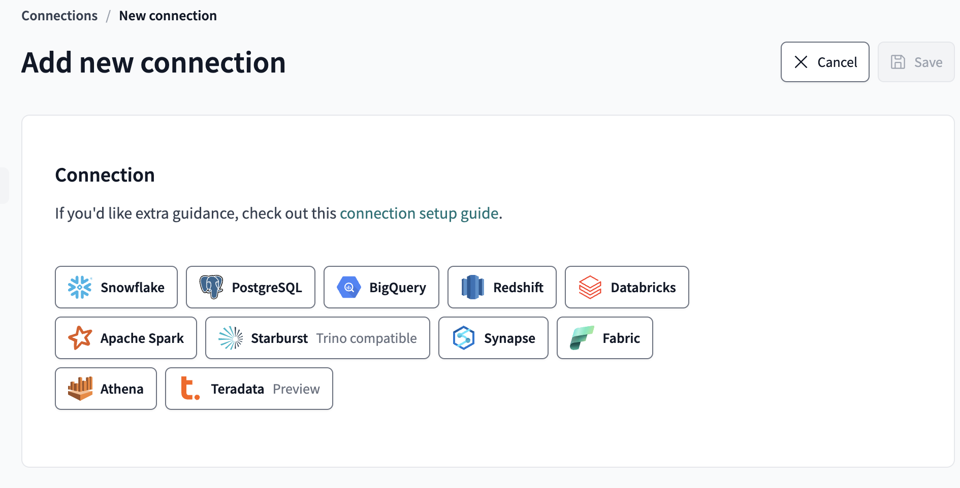 Choose a connection